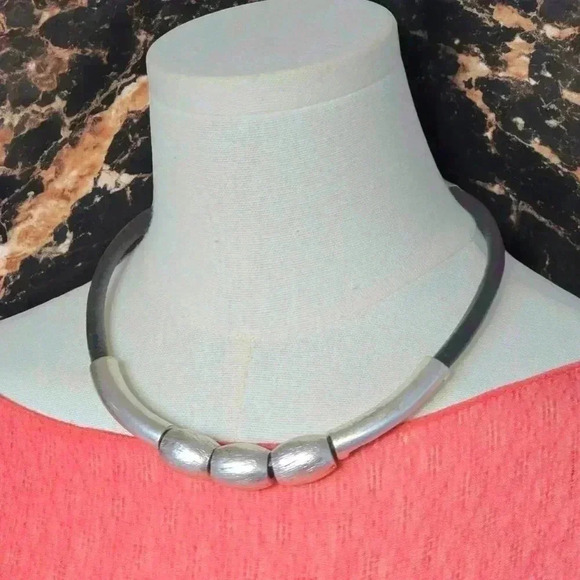 🆕️Handmade Silver Plated Statement Necklace Genuine Leather by Turkish Artisans - Picture 9 of 11